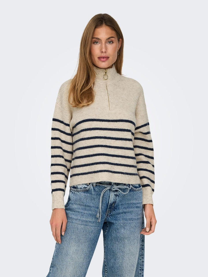 ONLTOKYO L/S ZIP PULLOVER KNT NOOS