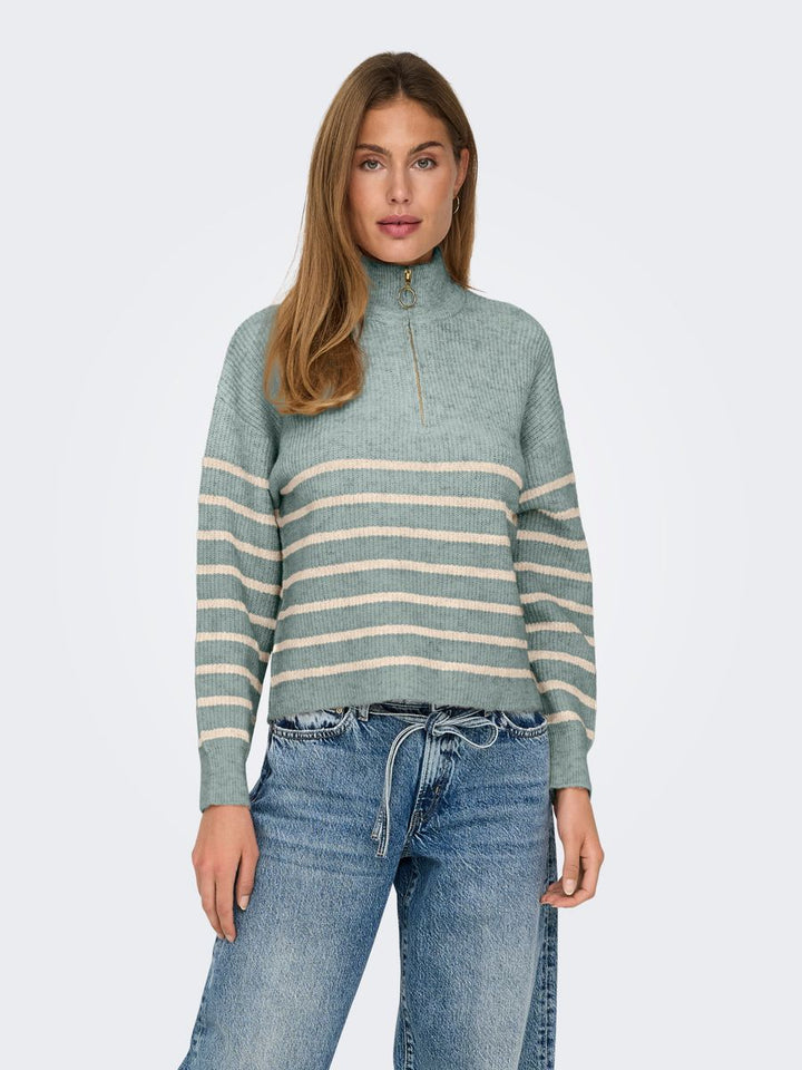 ONLTOKYO L/S ZIP PULLOVER KNT NOOS