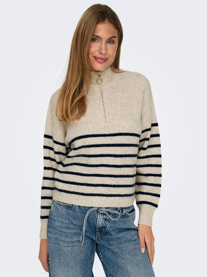 ONLTOKYO L/S ZIP PULLOVER KNT NOOS