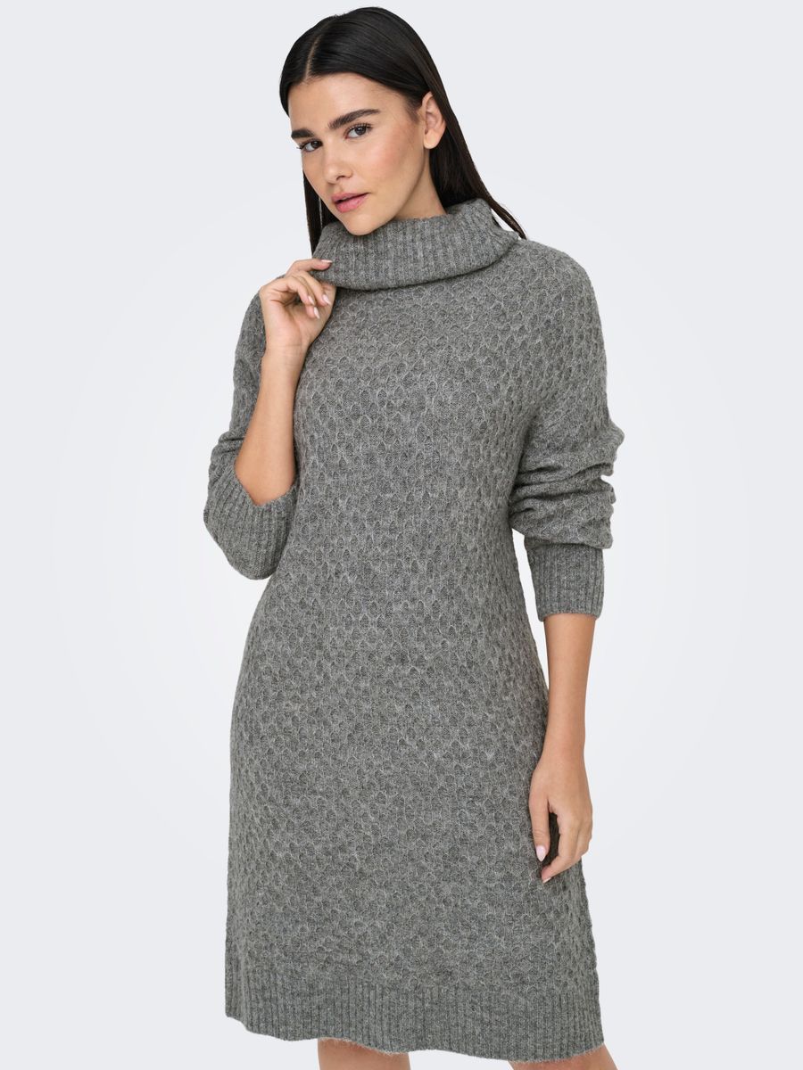 JDYBIGUM L/S COWL NECK DRESS KNT