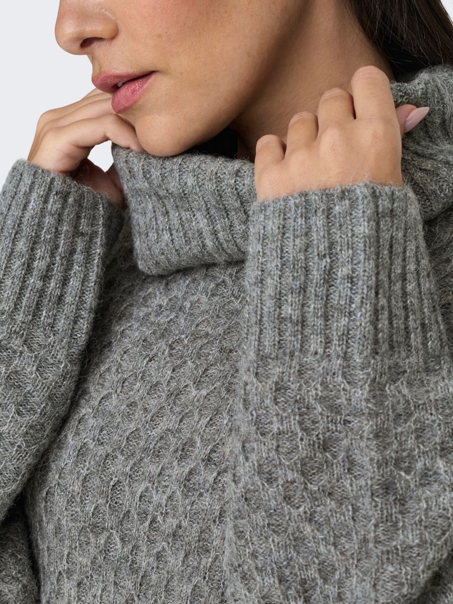 JDYBIGUM L/S COWL NECK DRESS KNT