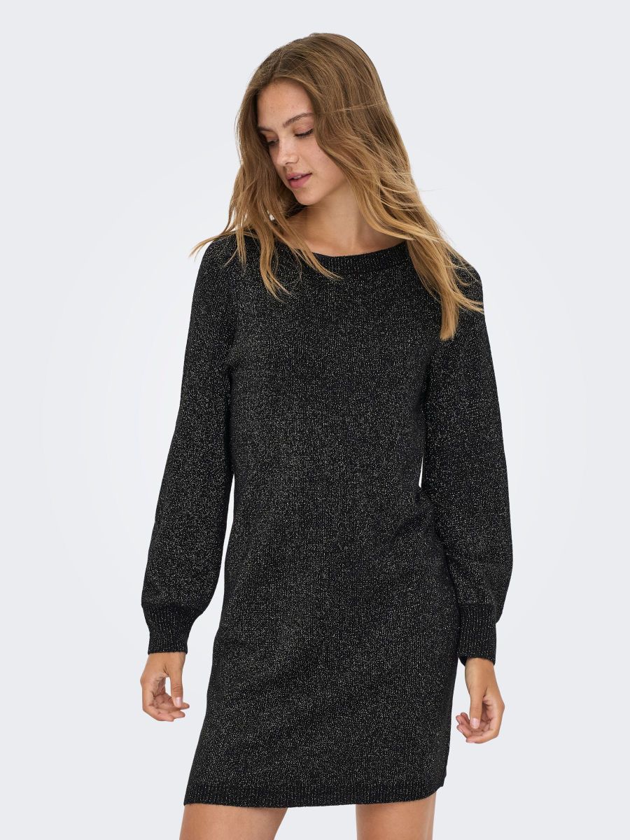 JDYRUE GLITTER L/S BOATNECK DRESS KNIT