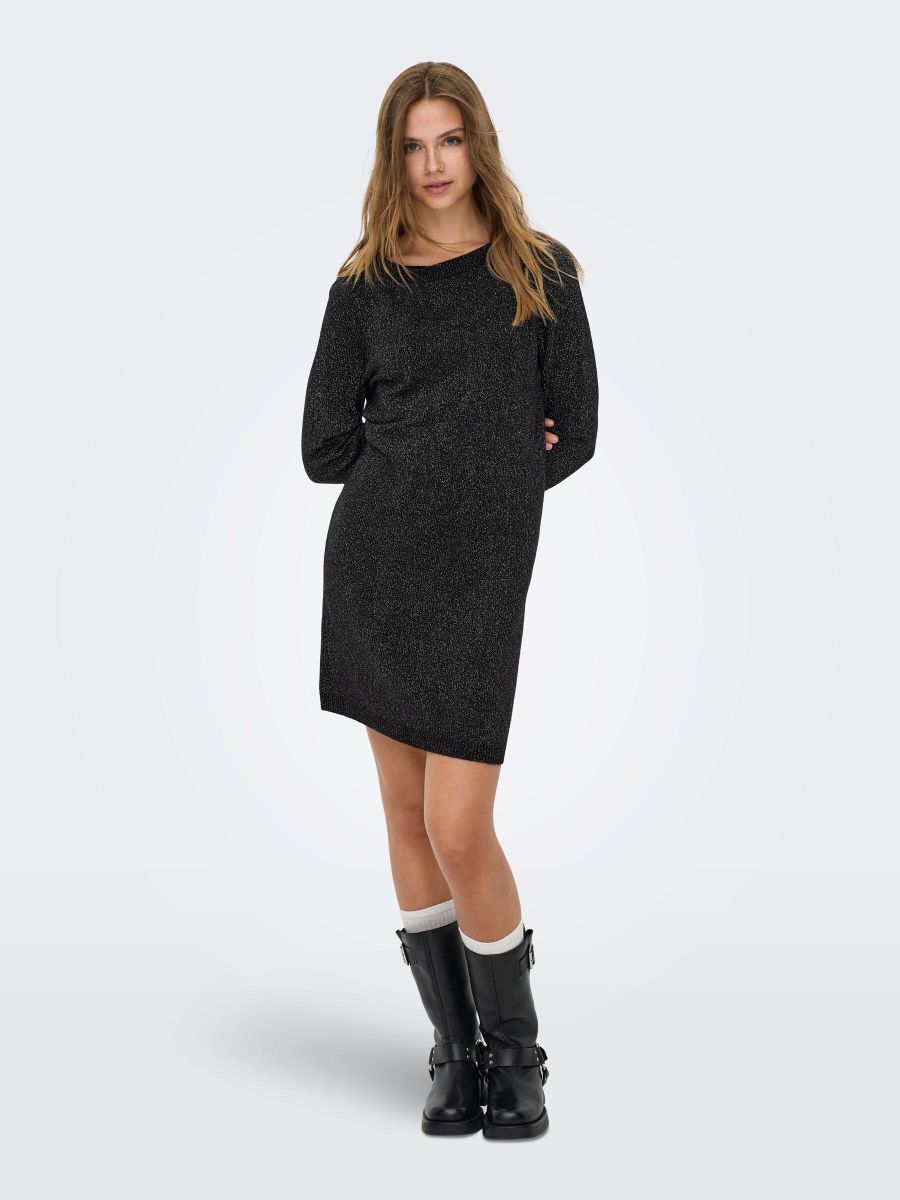 JDYRUE GLITTER L/S BOATNECK DRESS KNIT