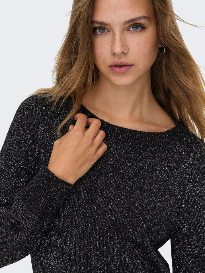 JDYRUE GLITTER L/S BOATNECK DRESS KNIT