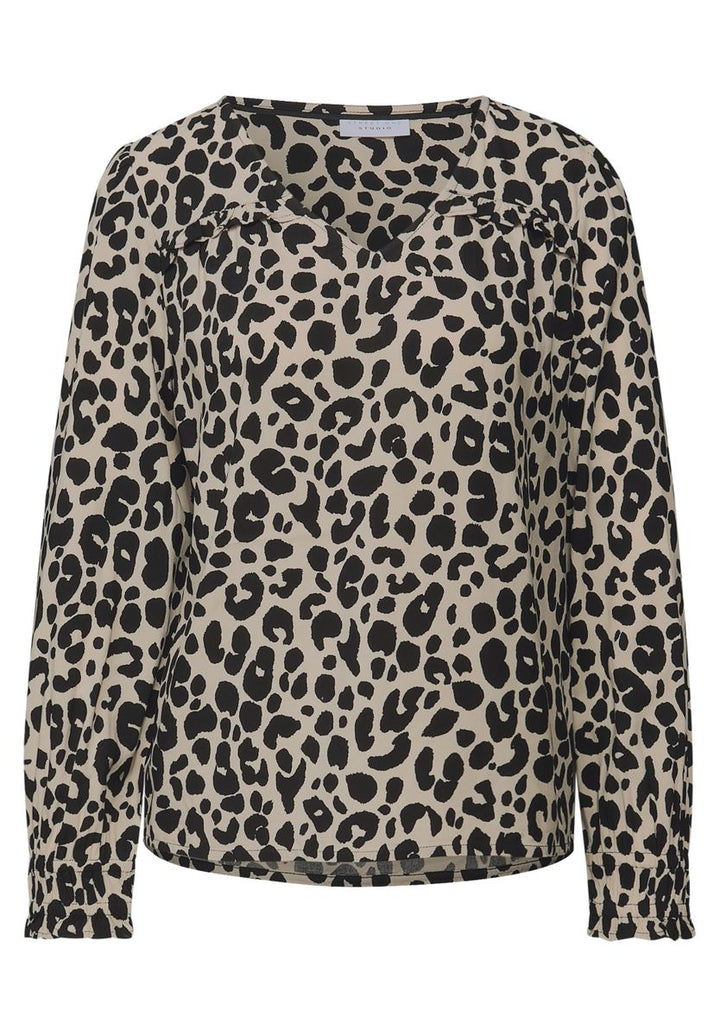 V-Neck Bluse mit Rüschen