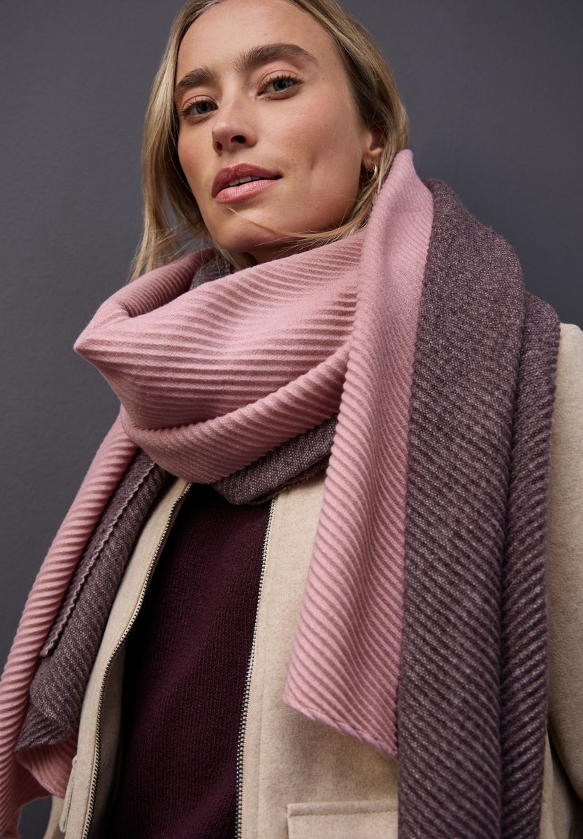 Two-Tone Plissée Schal