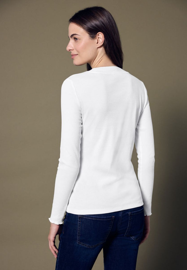 Rippshirt mit Rundhals