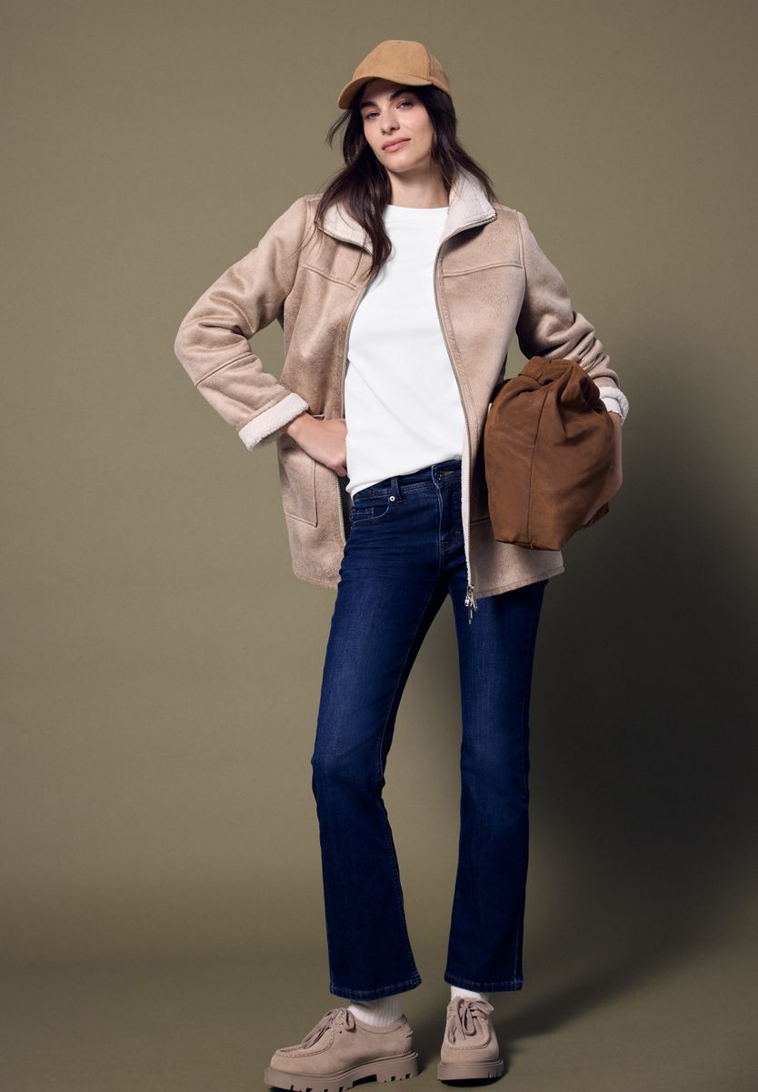 Rippshirt mit Rundhals