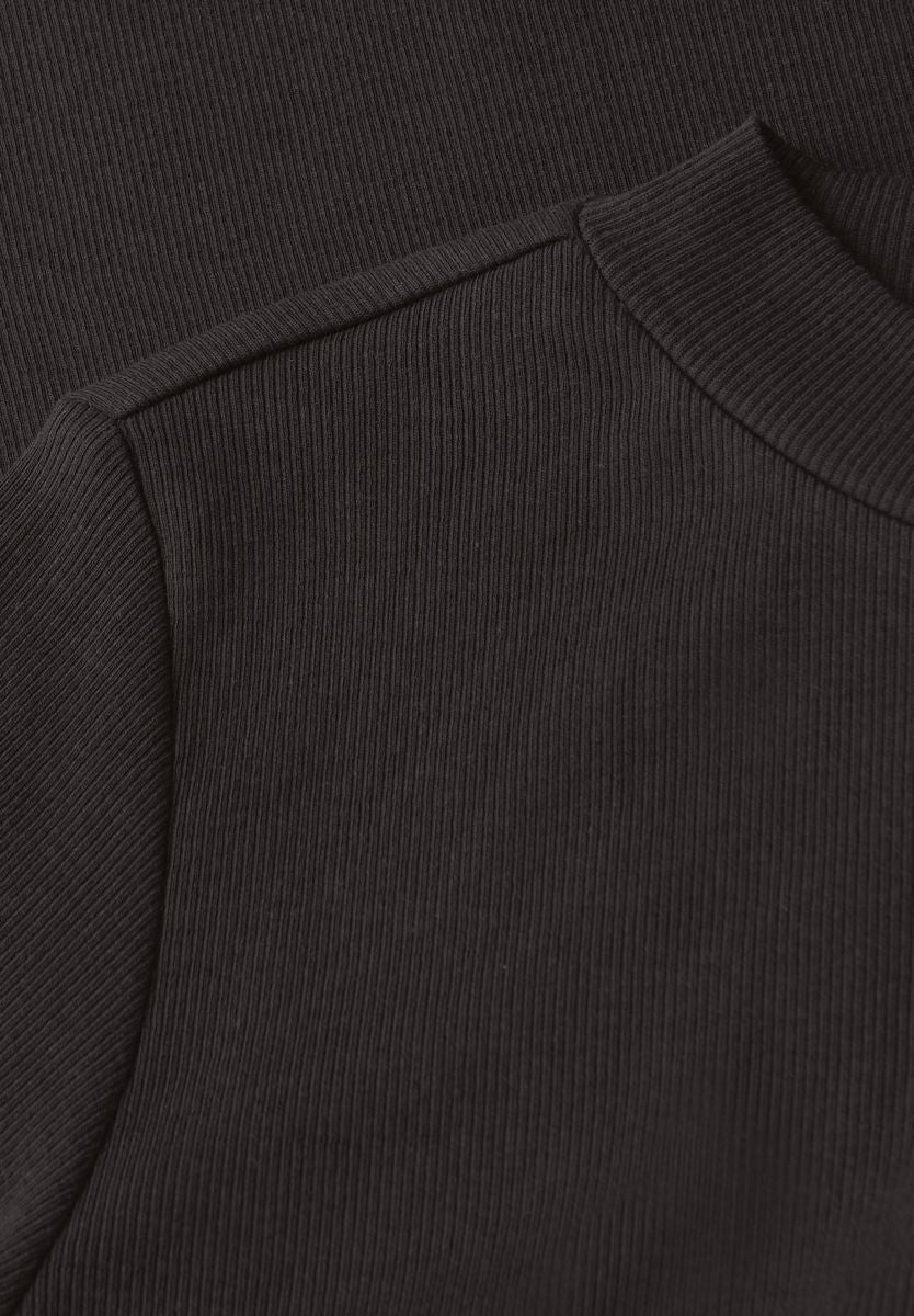 Rippshirt mit Rundhals