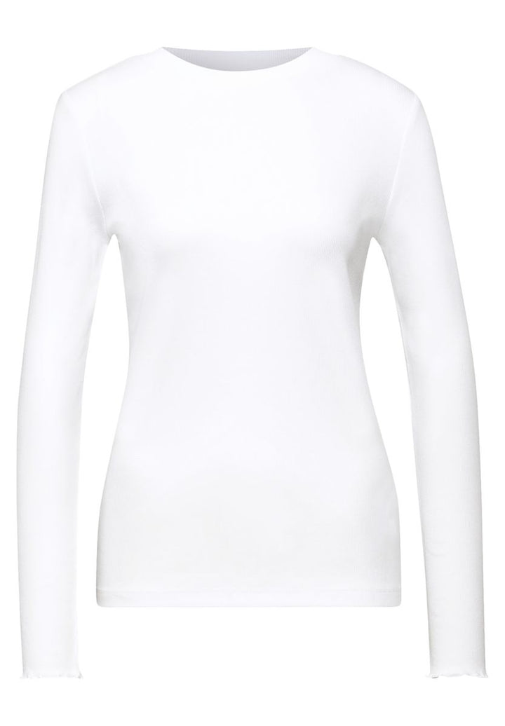 Rippshirt mit Rundhals