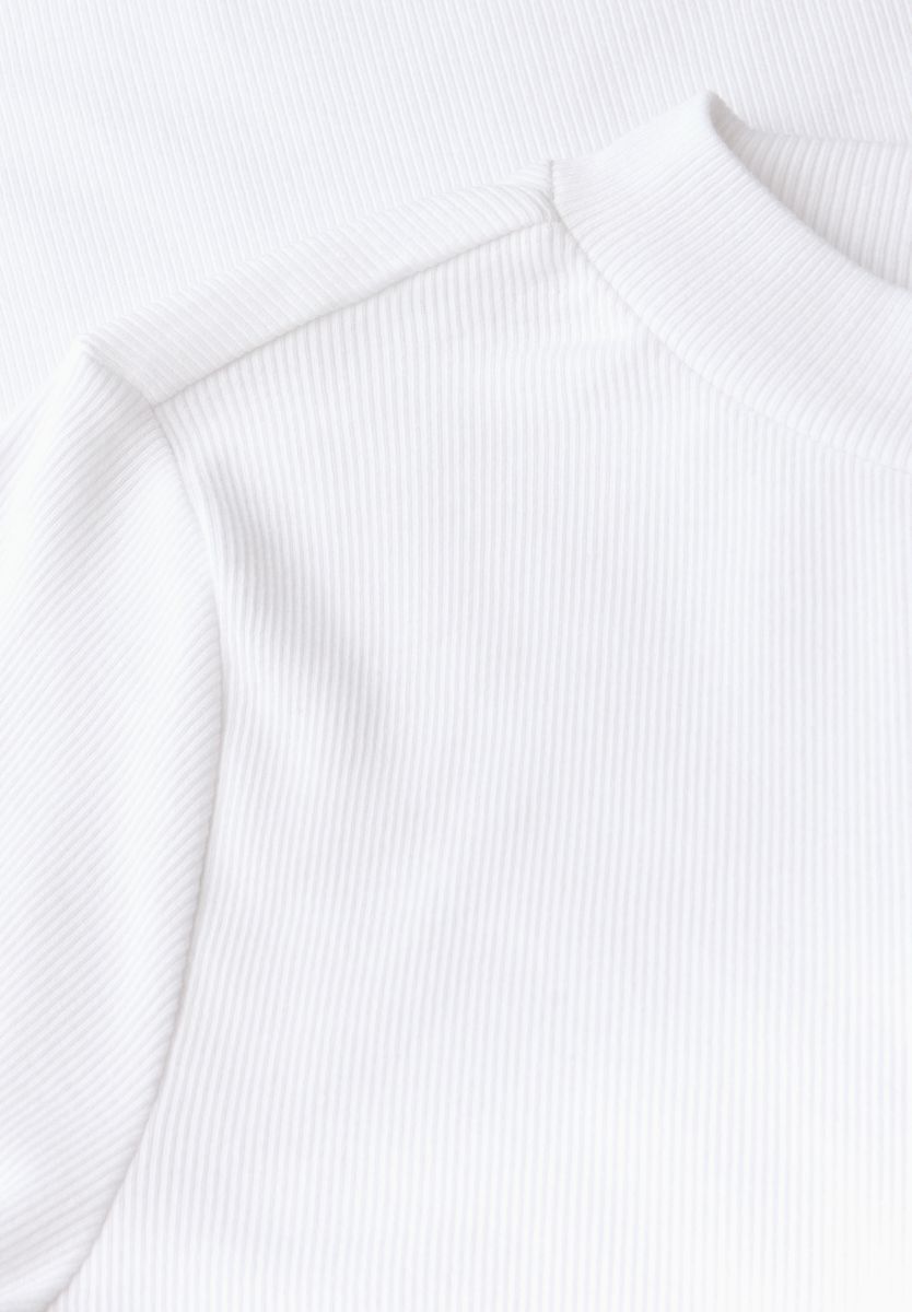 Rippshirt mit Rundhals