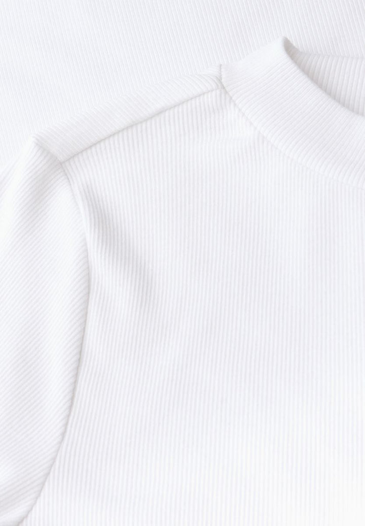 Rippshirt mit Rundhals