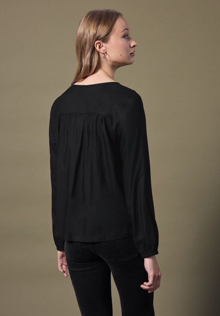 V-Neck Bluse mit Knöpfen