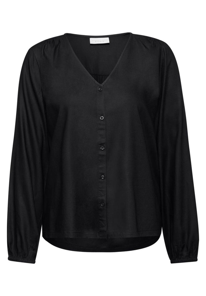 V-Neck Bluse mit Knöpfen