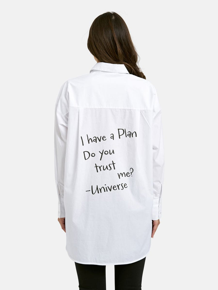 Oversize Shirt Blouse with Backprint