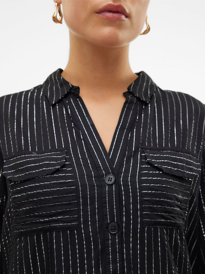 VMBUMPY LS GLITTER SHIRT WVN NOOS