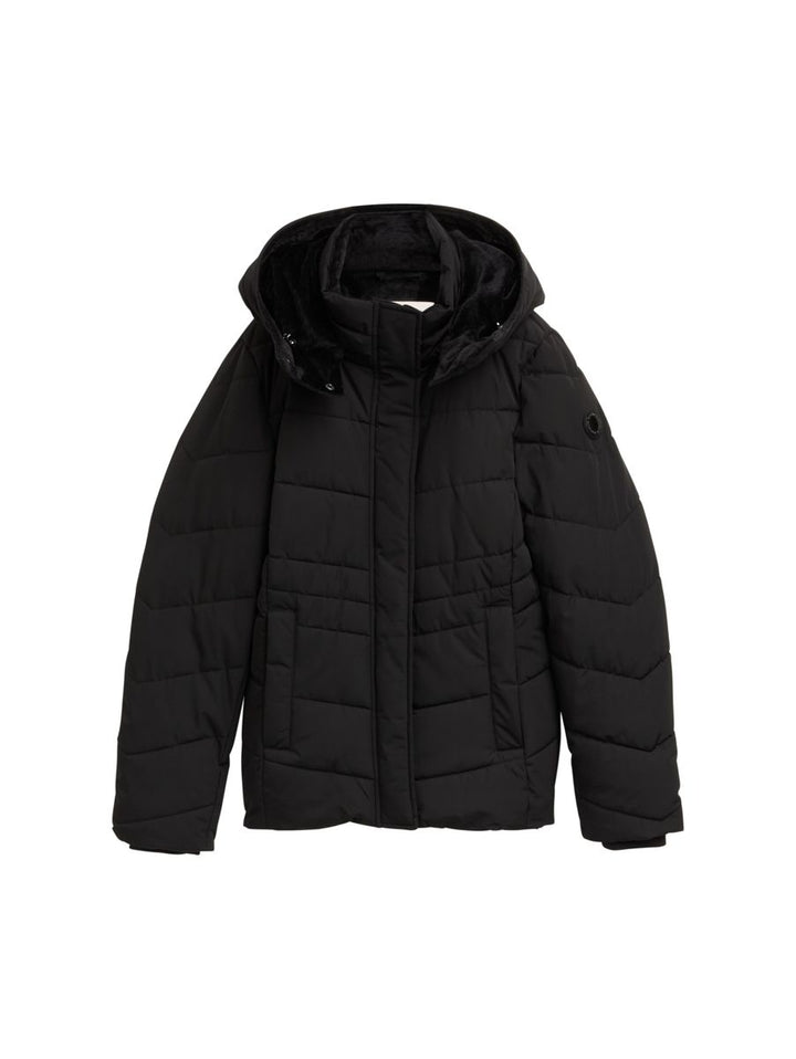 Puffer-Jacke mit abnehmbarer Kapuze