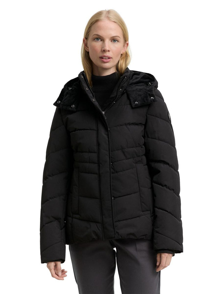 Puffer-Jacke mit abnehmbarer Kapuze