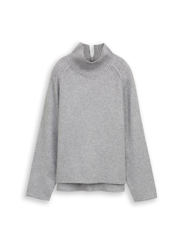 Loose Fit Strickpullover mit Stehkragen