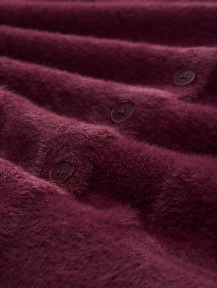 Federgarn-Cardigan mit Knopfleiste