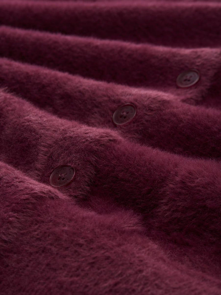 Federgarn-Cardigan mit Knopfleiste