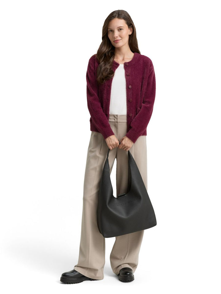 Federgarn-Cardigan mit Knopfleiste