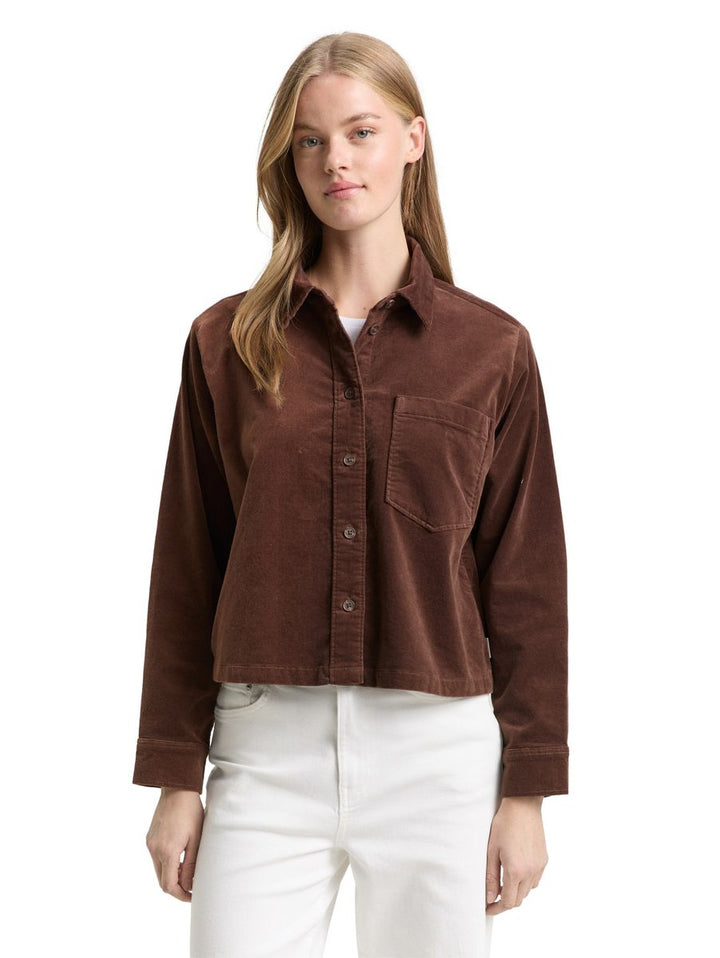 Boxy Fit Hemdbluse aus Samt