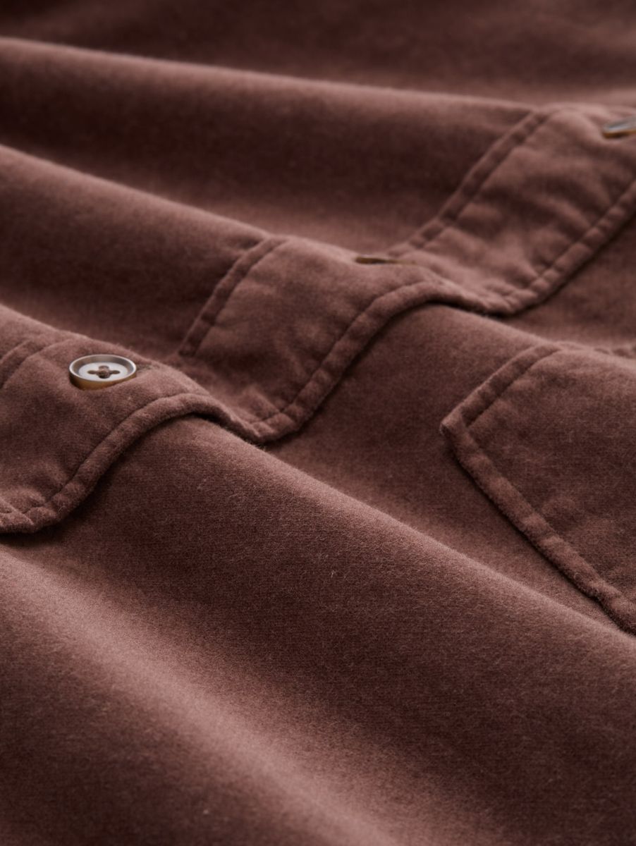 Boxy Fit Hemdbluse aus Samt