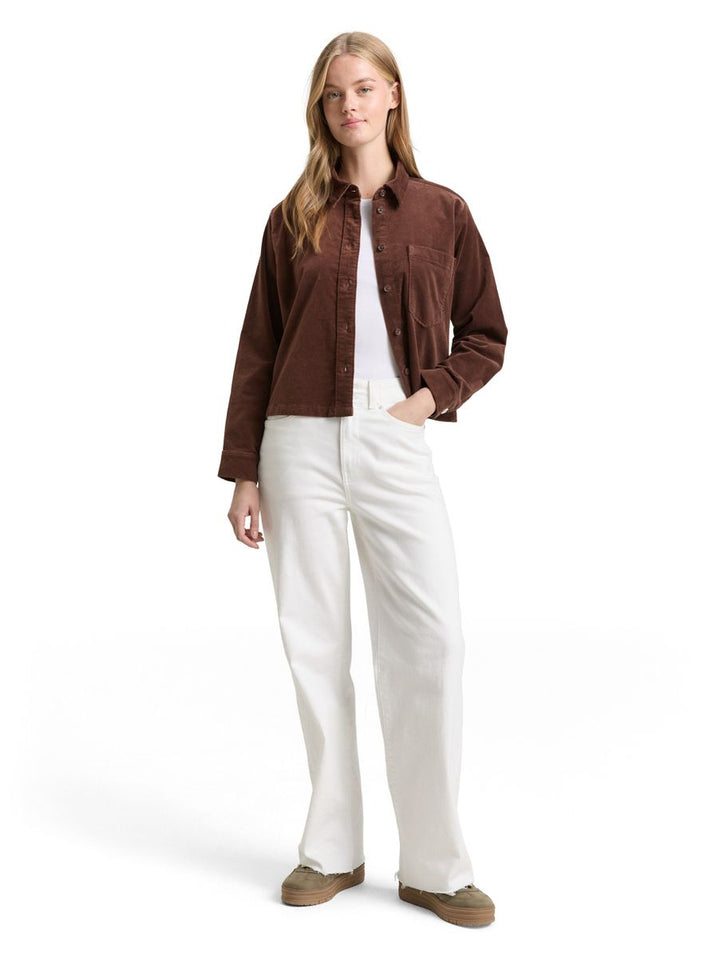 Boxy Fit Hemdbluse aus Samt