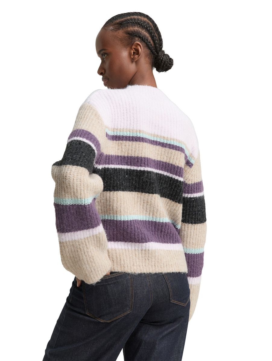 Relaxed Fit Strickpullover mit Streifenmuster