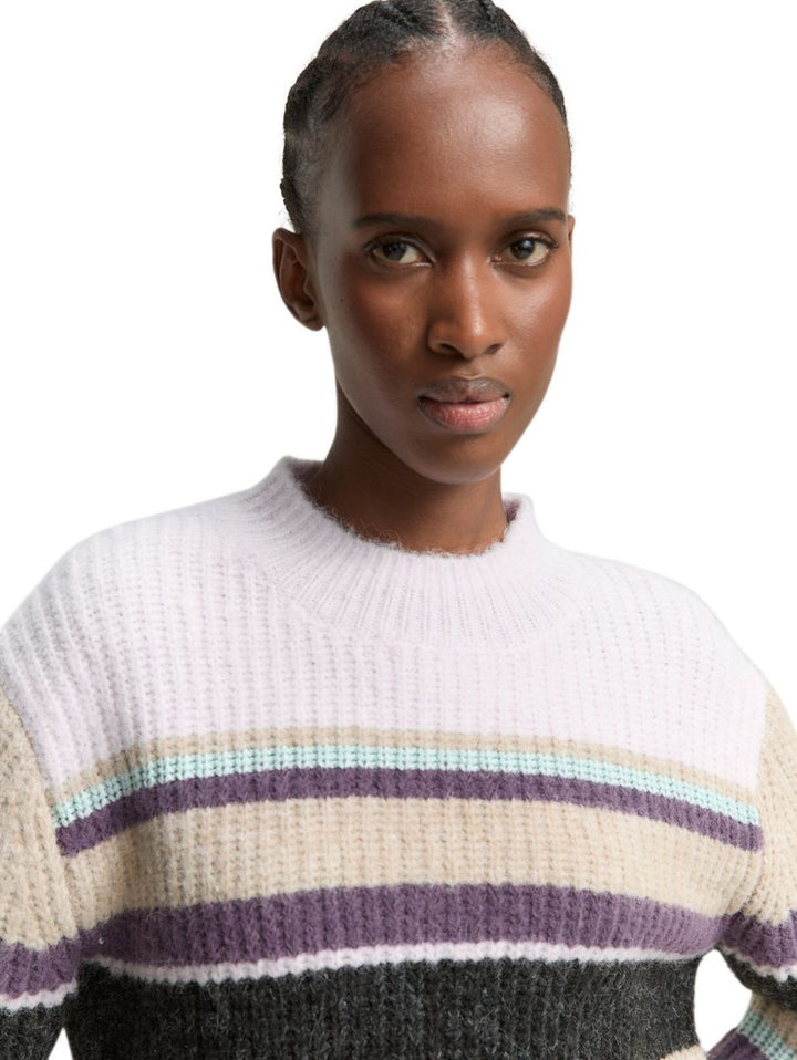 Relaxed Fit Strickpullover mit Streifenmuster