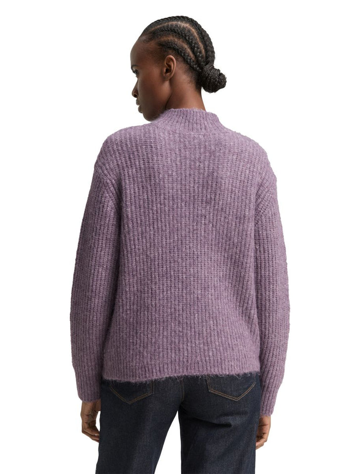 Relaxed Fit Strickpullover mit Stehkragen