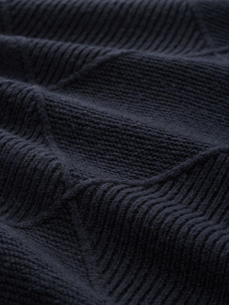 Loose Fit Strickpullover mit Stehkragen