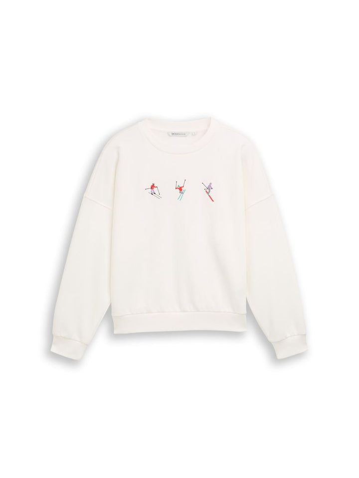 Loose Fit Sweatshirt mit Ski-Motiv