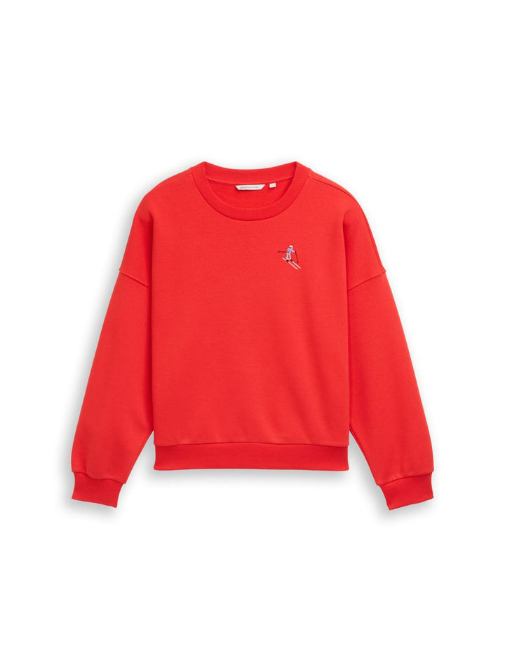 Loose Fit Sweatshirt mit Ski-Motiv