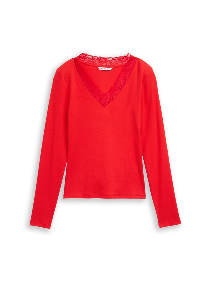 Langarmshirt mit Spitze