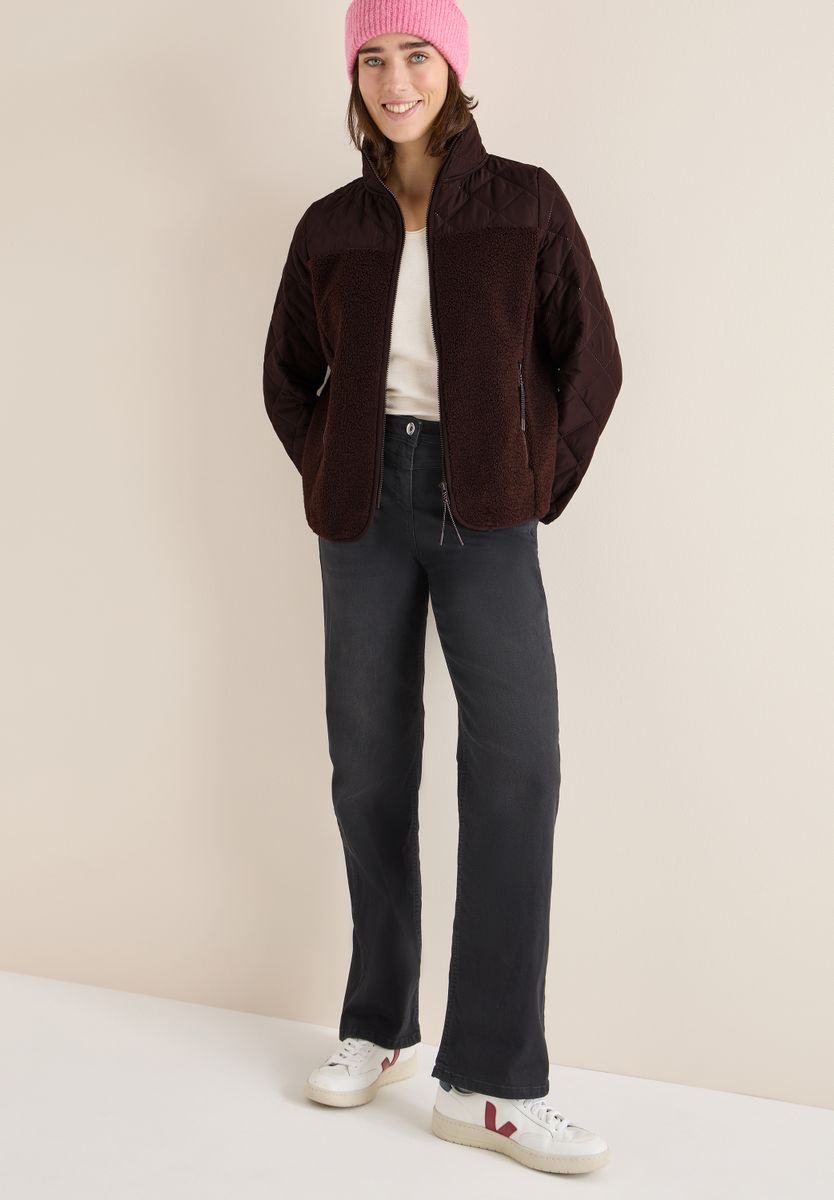 Teddy-Jacke mit Steppdetails