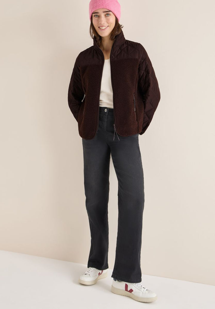 Teddy-Jacke mit Steppdetails