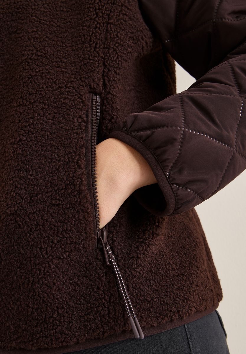 Teddy-Jacke mit Steppdetails