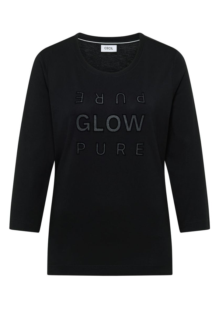Shirt mit Glitzer-Wording