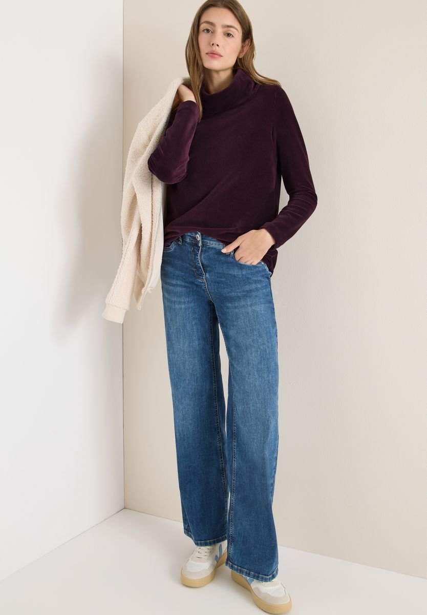 Cord Shirt mit großem Kragen