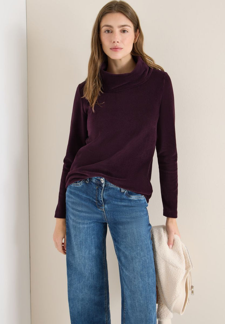 Cord Shirt mit großem Kragen