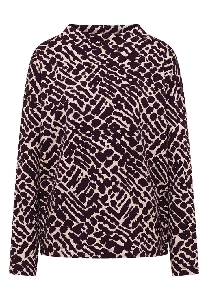 Print-Shirt mit Knopfdetails