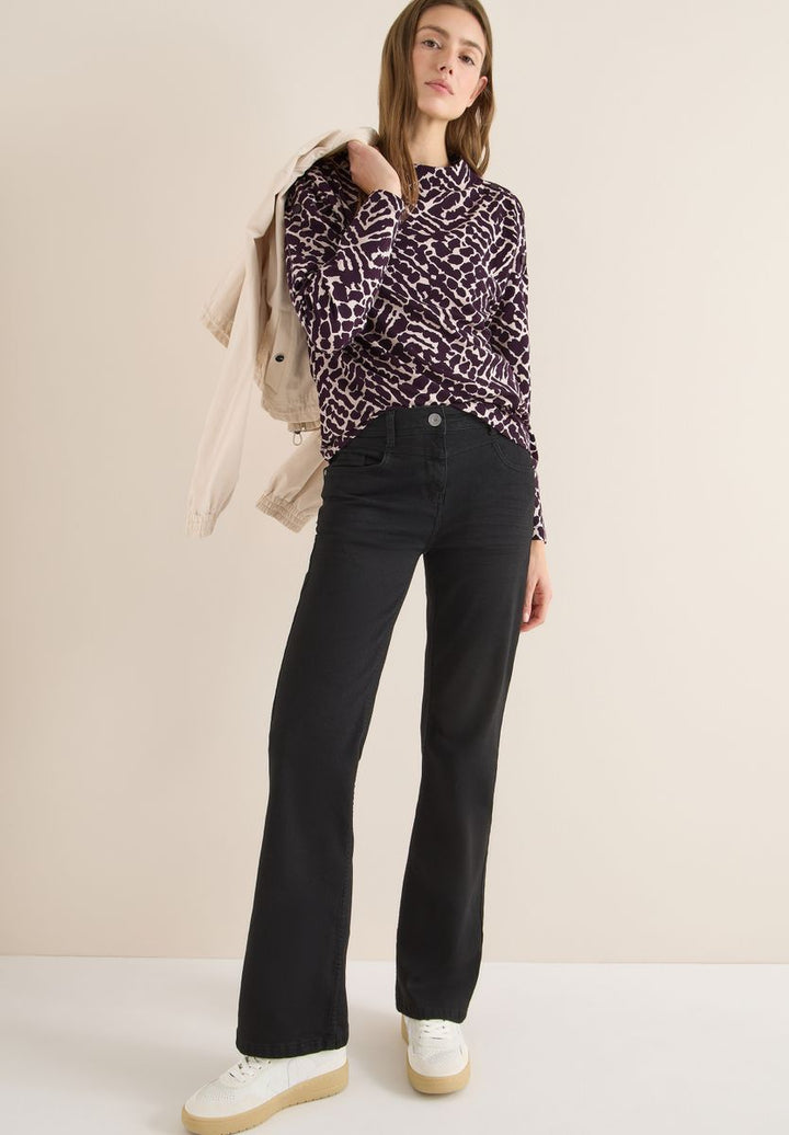 Print-Shirt mit Knopfdetails