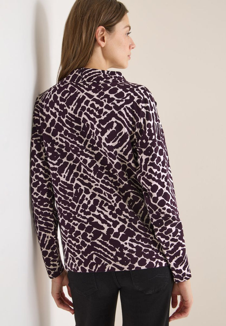 Print-Shirt mit Knopfdetails