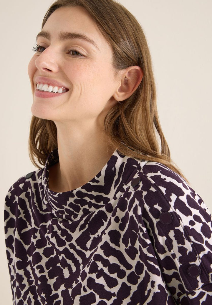 Print-Shirt mit Knopfdetails