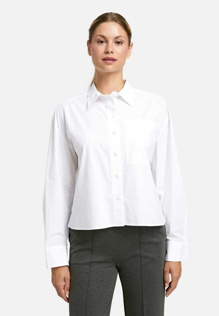 Boxy shirt collar blouse
