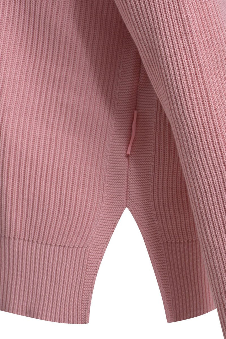 Ribbed Stand collar Pullover