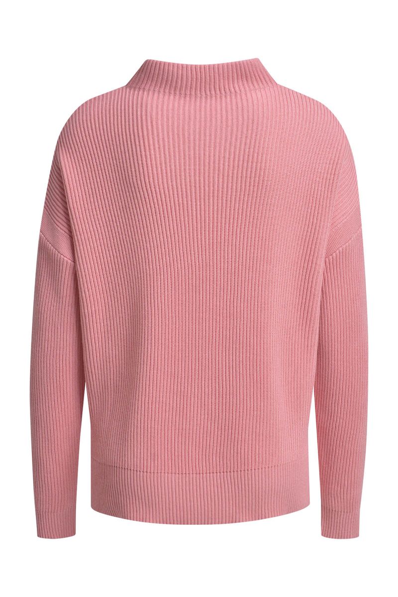 Ribbed Stand collar Pullover