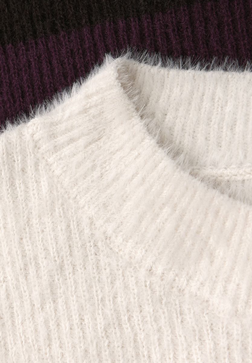 Streifen Federgarnpullover